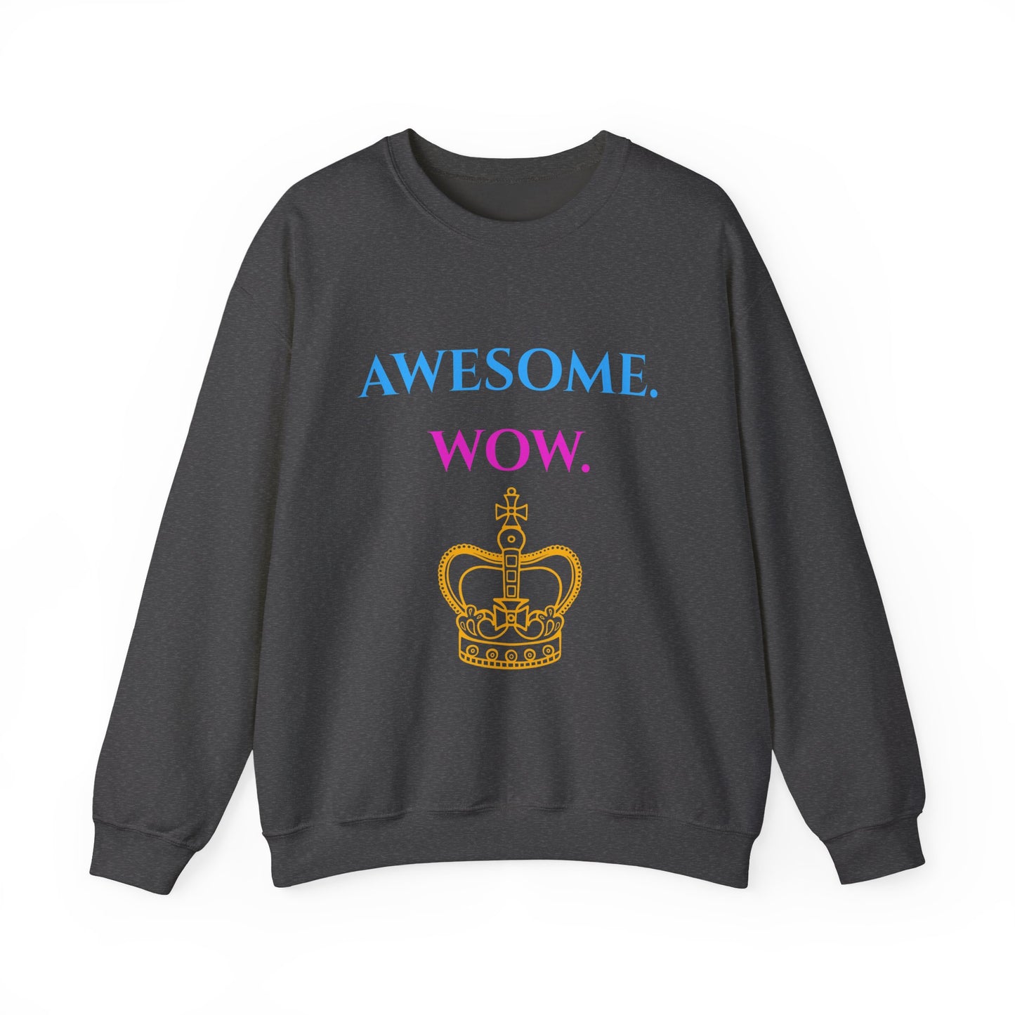 Hamilton-Inspired "Awesome. Wow." Crewneck Sweatshirt — Broadway Lyrics & Doodle Design
