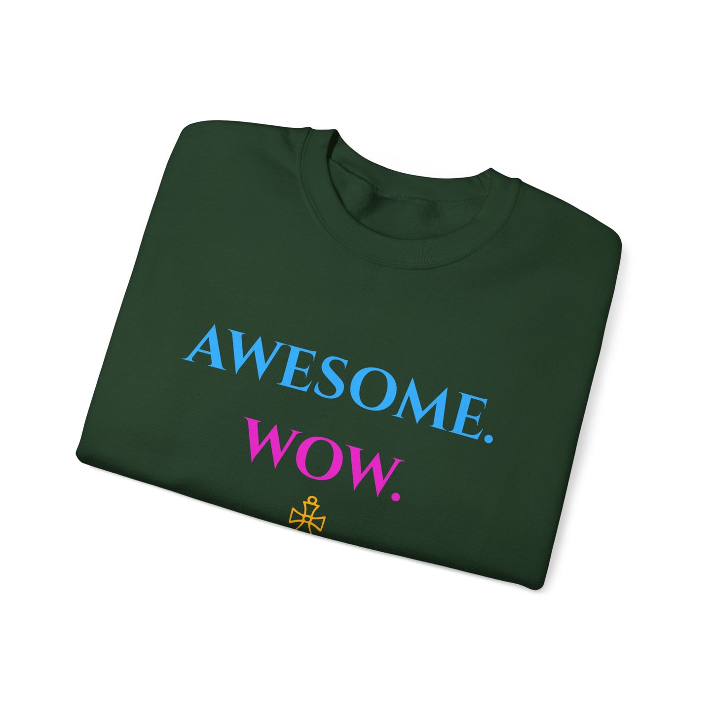Hamilton-Inspired "Awesome. Wow." Crewneck Sweatshirt — Broadway Lyrics & Doodle Design