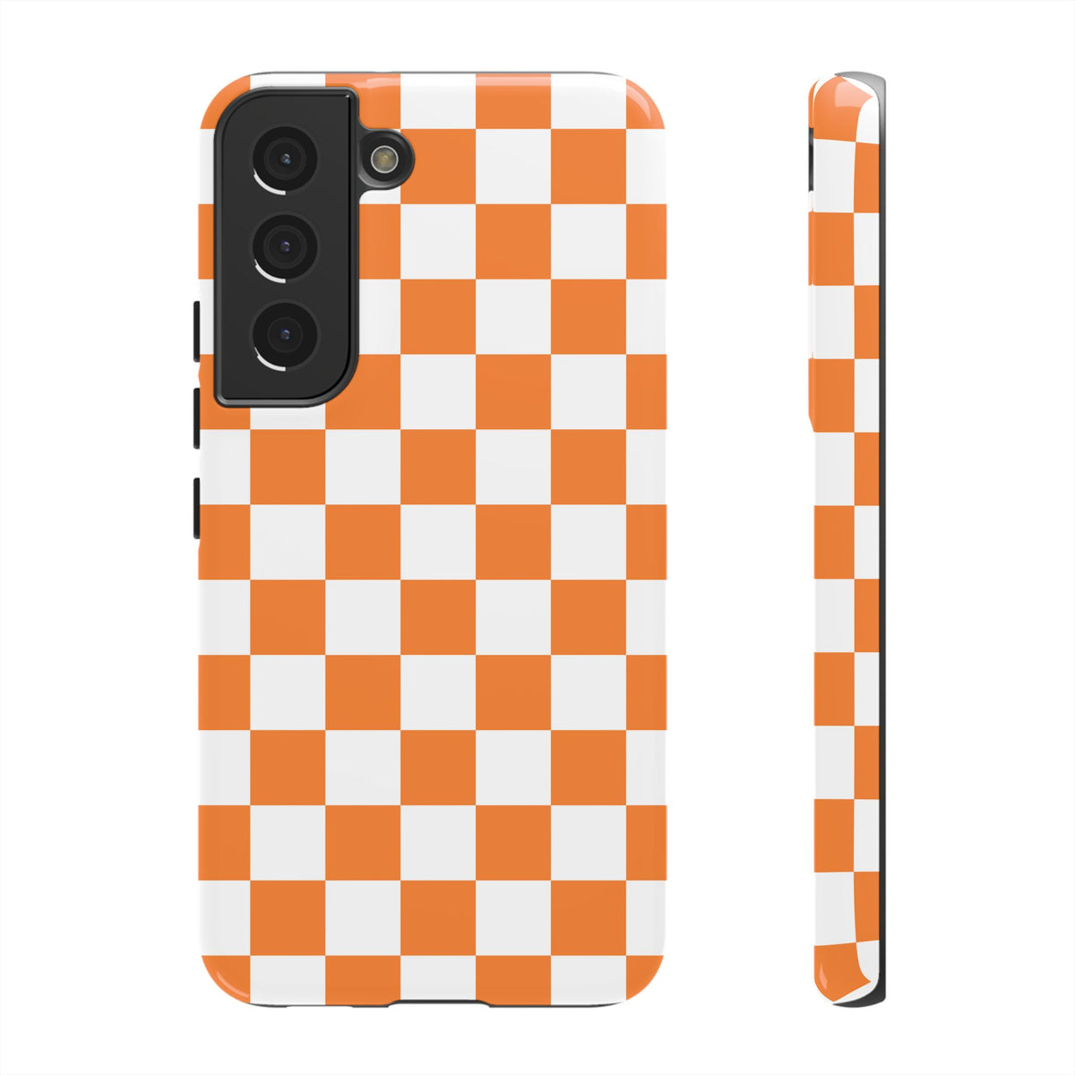 Orange and White Checkerboard Phone Case | Tough Case