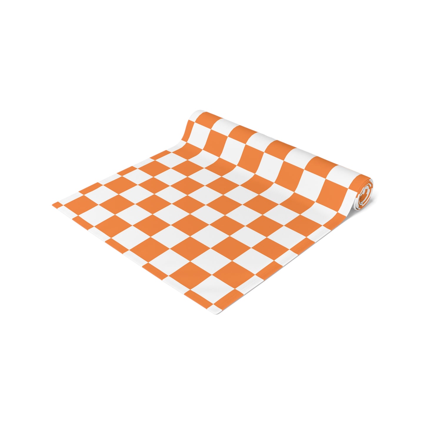 Orange and White Check Table Runner - Perfect for Tennessee Tailgating and Celebrations