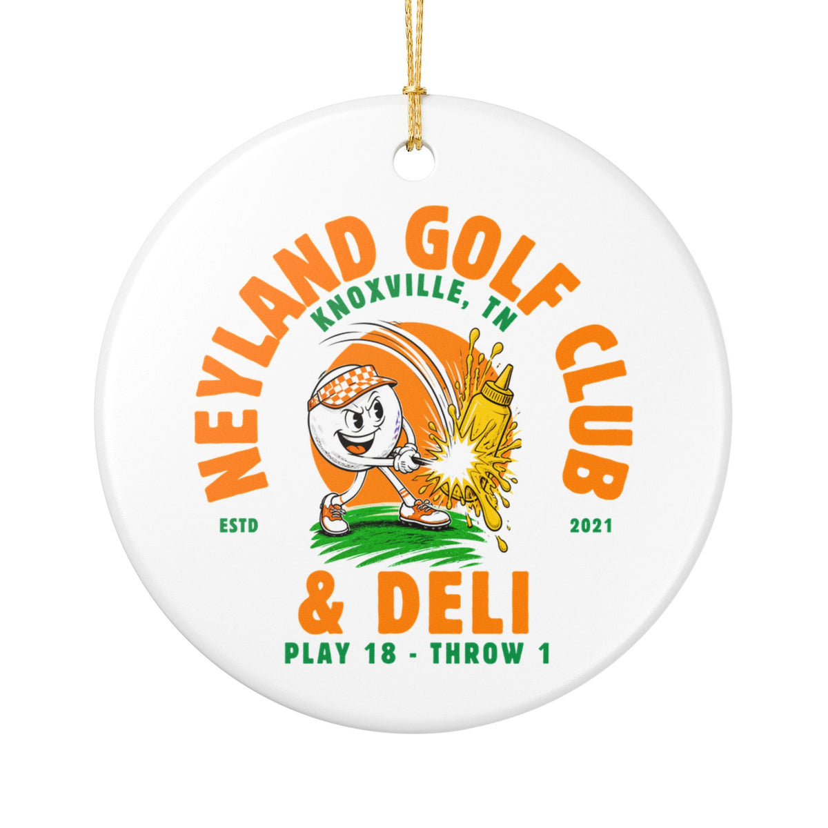Neyland Golf Club & Deli Ceramic Ornament — Knoxville Lane Hater Holiday Decoration