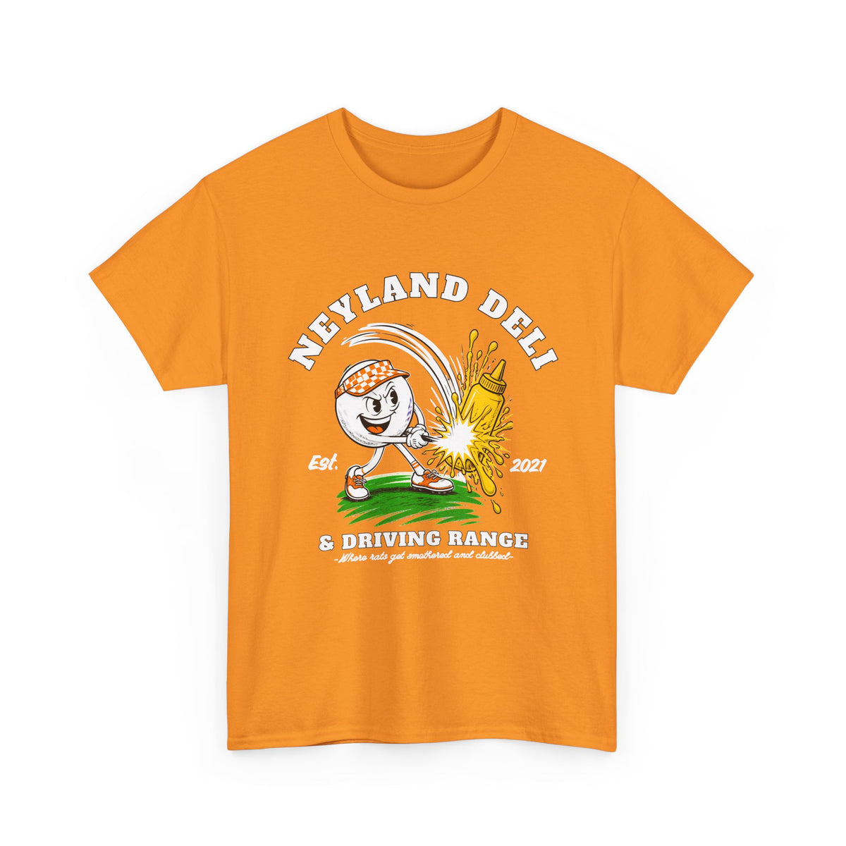 Neyland Deli and Driving Range Tee — Retro Golf Mascot Graphic Shirt