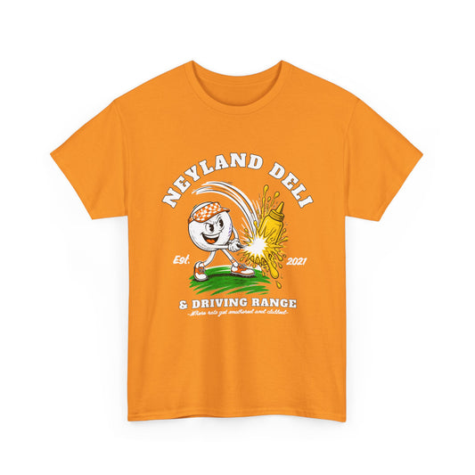 Neyland Deli and Driving Range Tee — Retro Golf Mascot Graphic Shirt