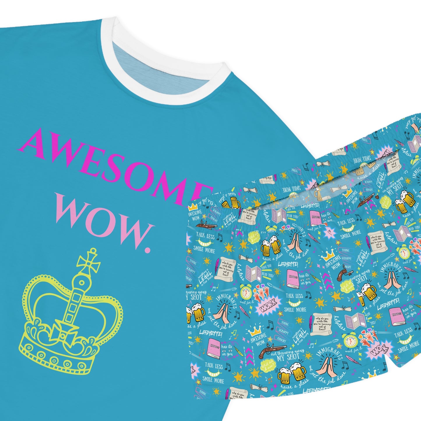 Hamilton-Inspired Turquoise Pajama Set — Women's Broadway Lyrics Sleepwear