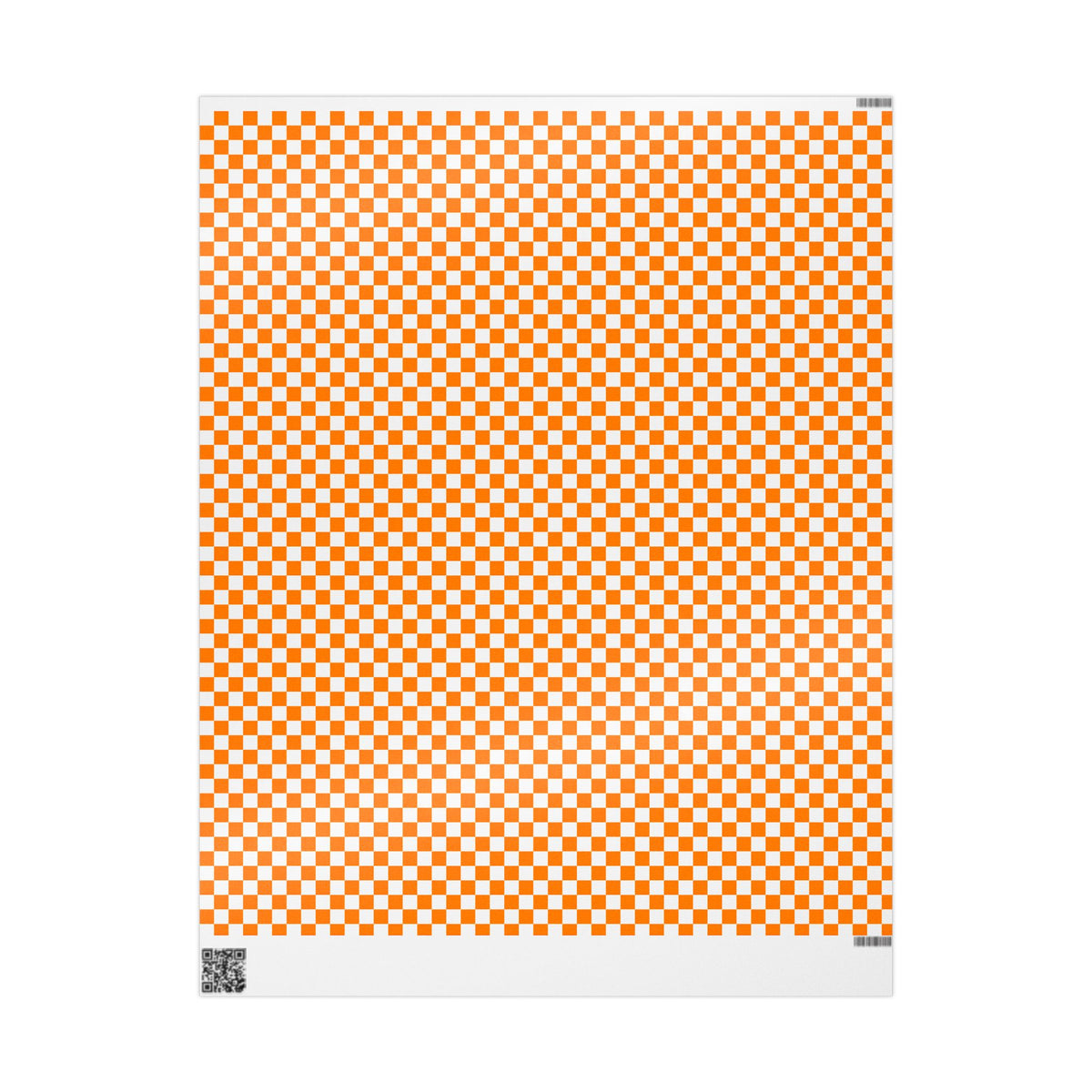 Orange & White Checkerboard Gift Wrap