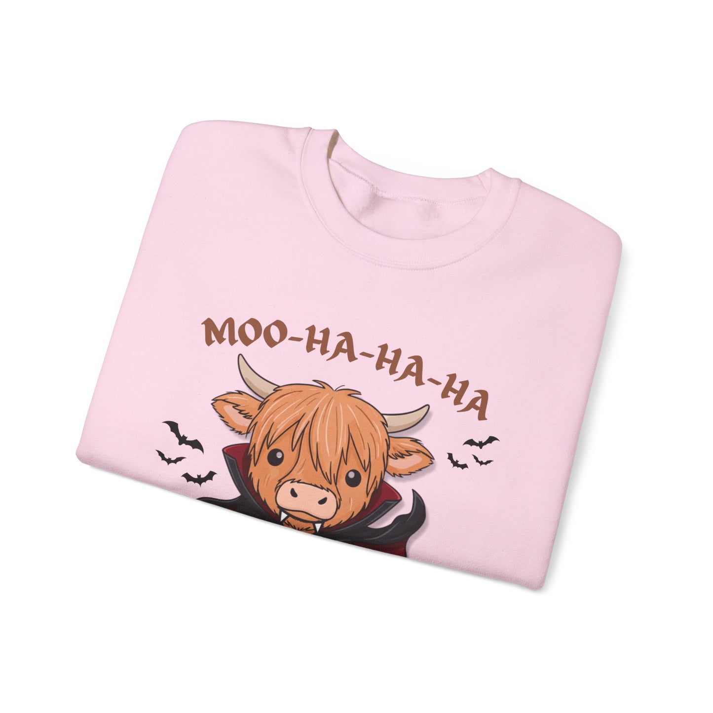 Cow Vampire Sweatshirt - "Moo-Ha-Ha-Ha" Cute Halloween Crewneck