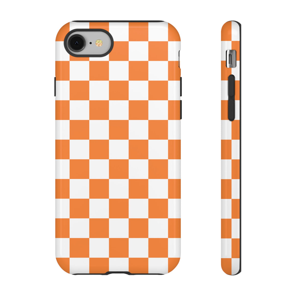 Orange and White Checkerboard Phone Case | Tough Case