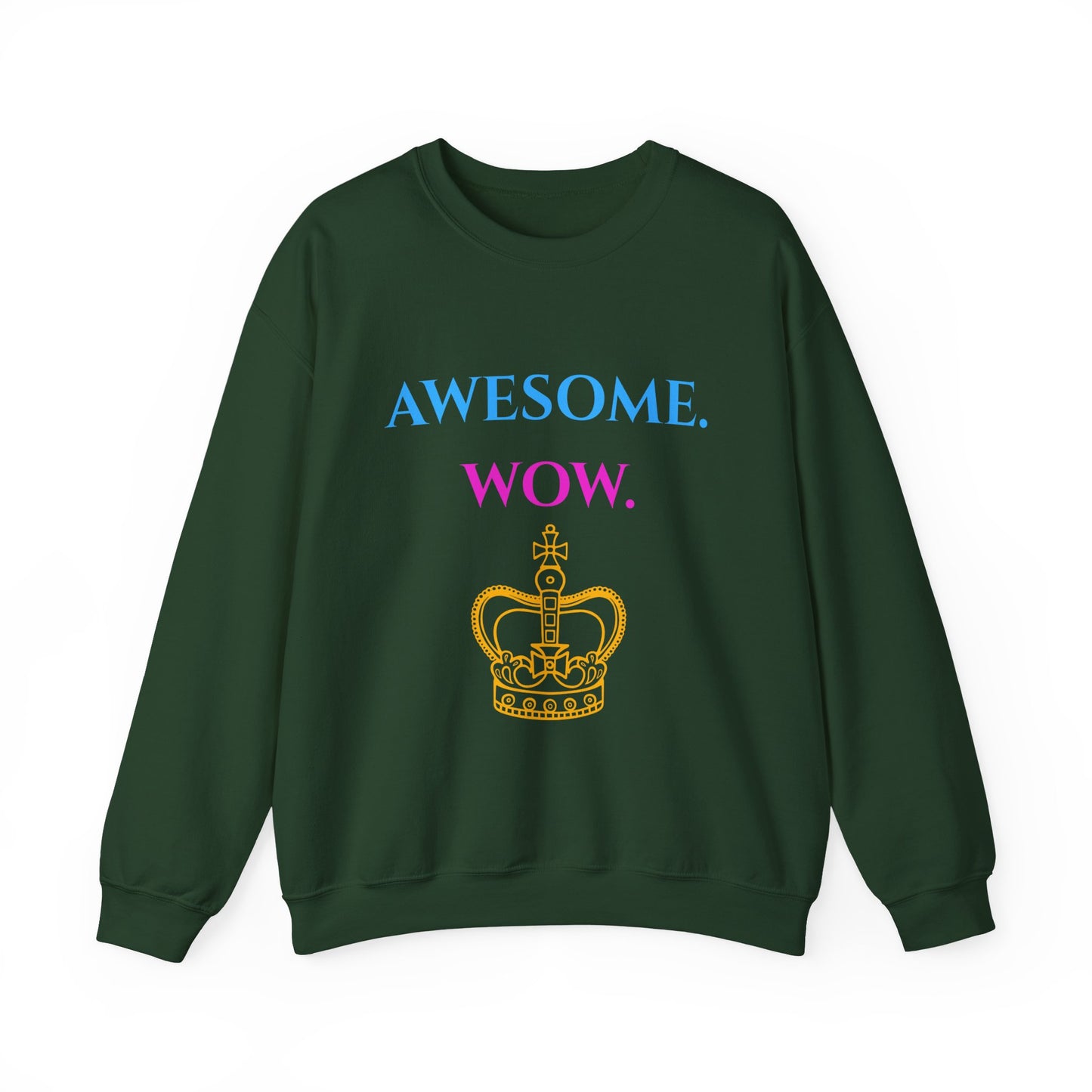 Hamilton-Inspired "Awesome. Wow." Crewneck Sweatshirt — Broadway Lyrics & Doodle Design