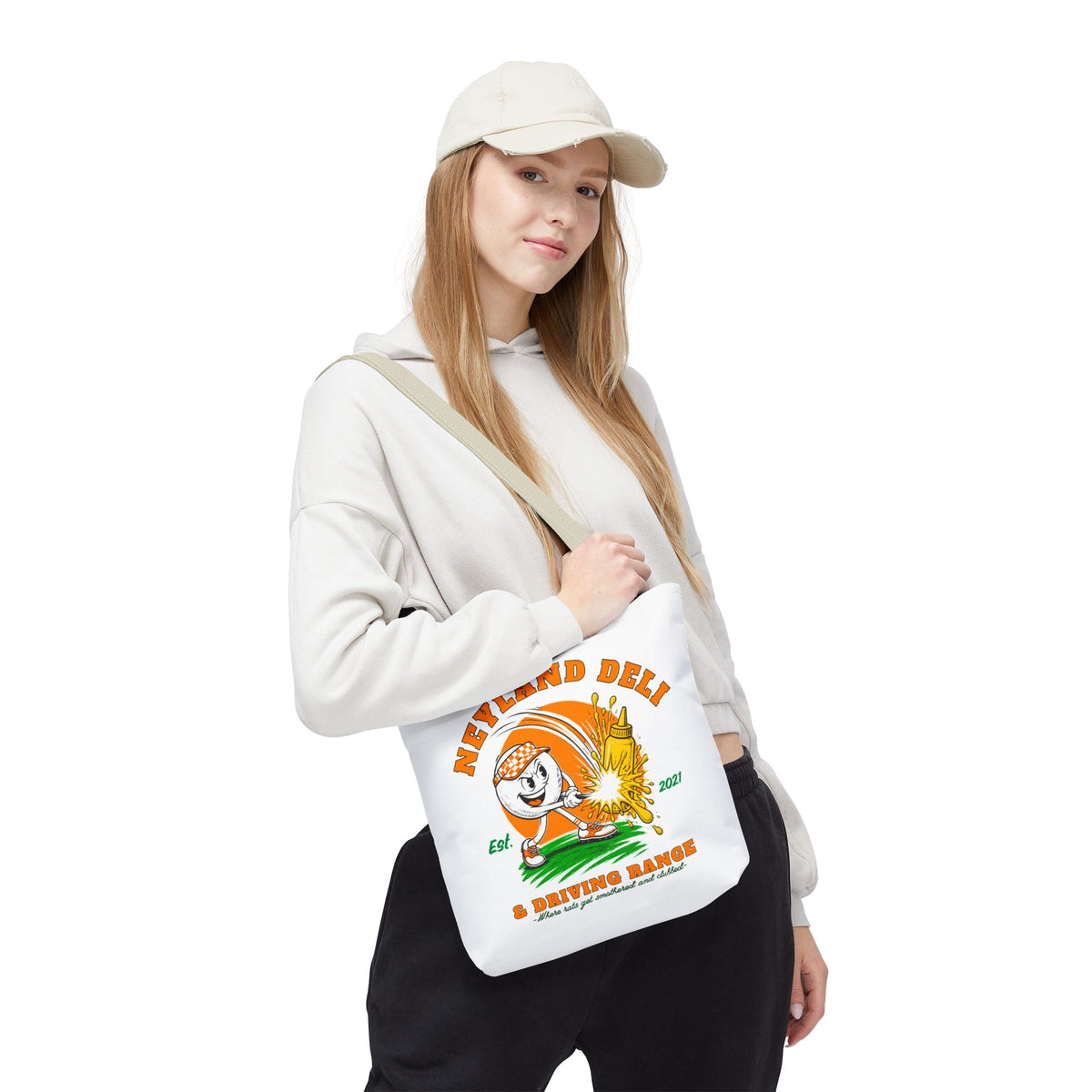 Neyland Deli & Driving Range Tote Bag — funny TN football graphic
