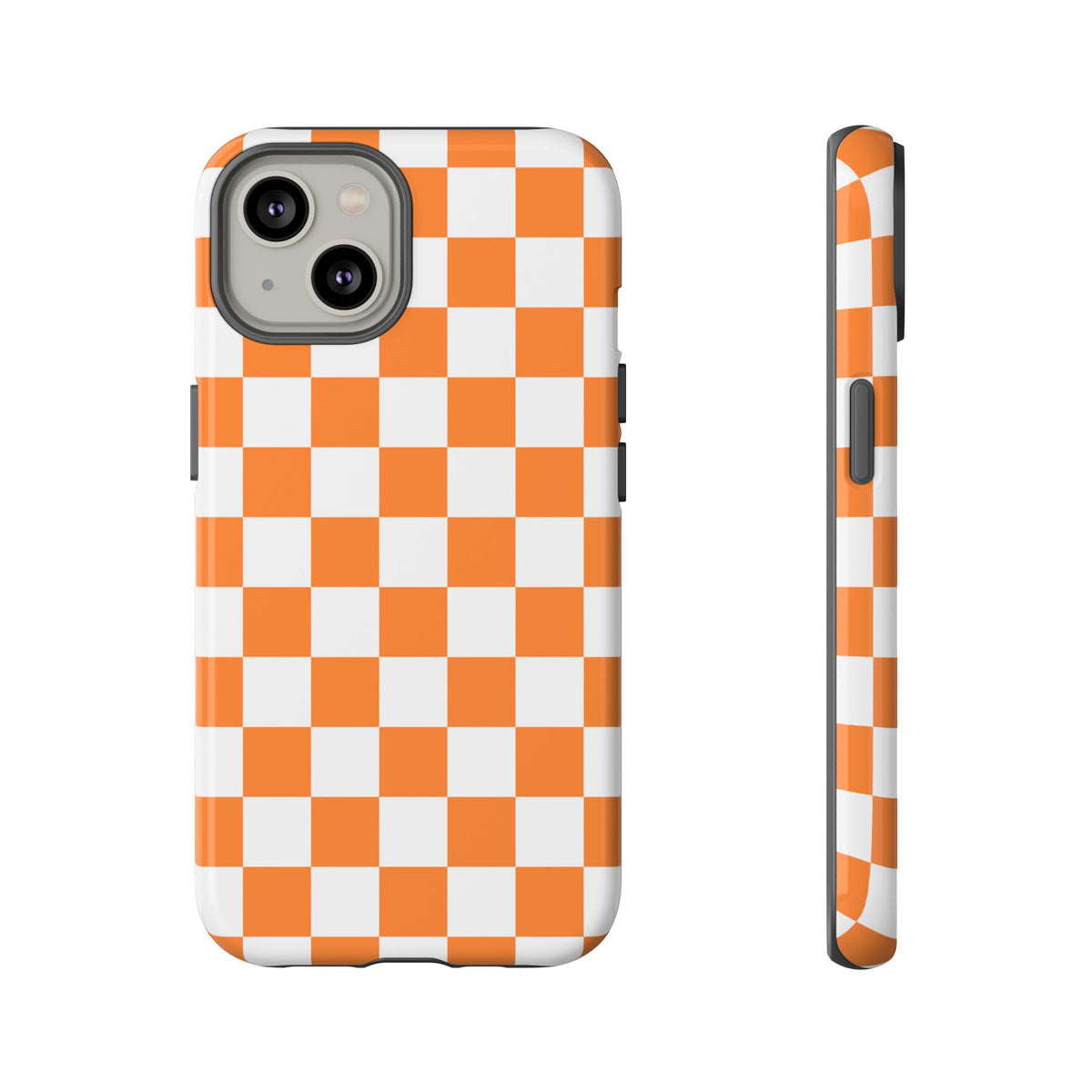 Orange and White Checkerboard Phone Case | Tough Case