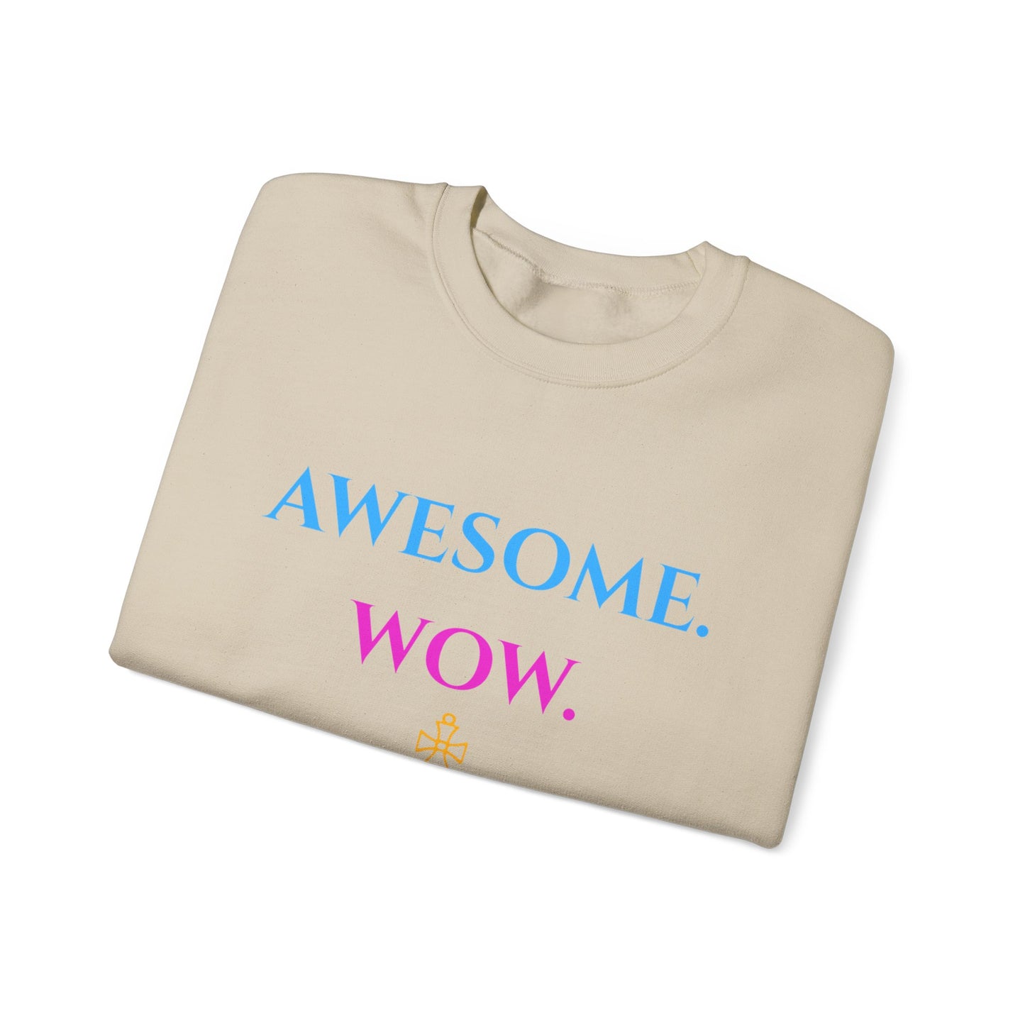 Hamilton-Inspired "Awesome. Wow." Crewneck Sweatshirt — Broadway Lyrics & Doodle Design