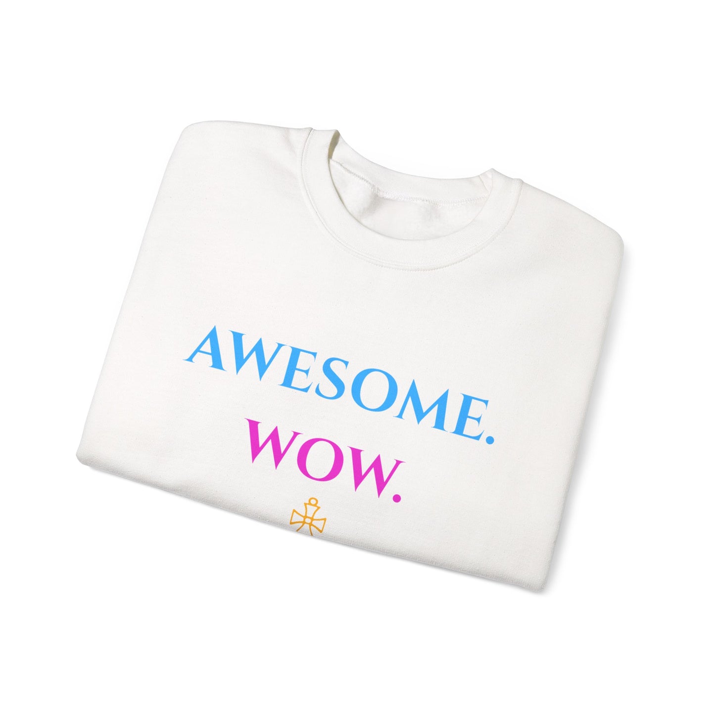 Hamilton-Inspired "Awesome. Wow." Crewneck Sweatshirt — Broadway Lyrics & Doodle Design