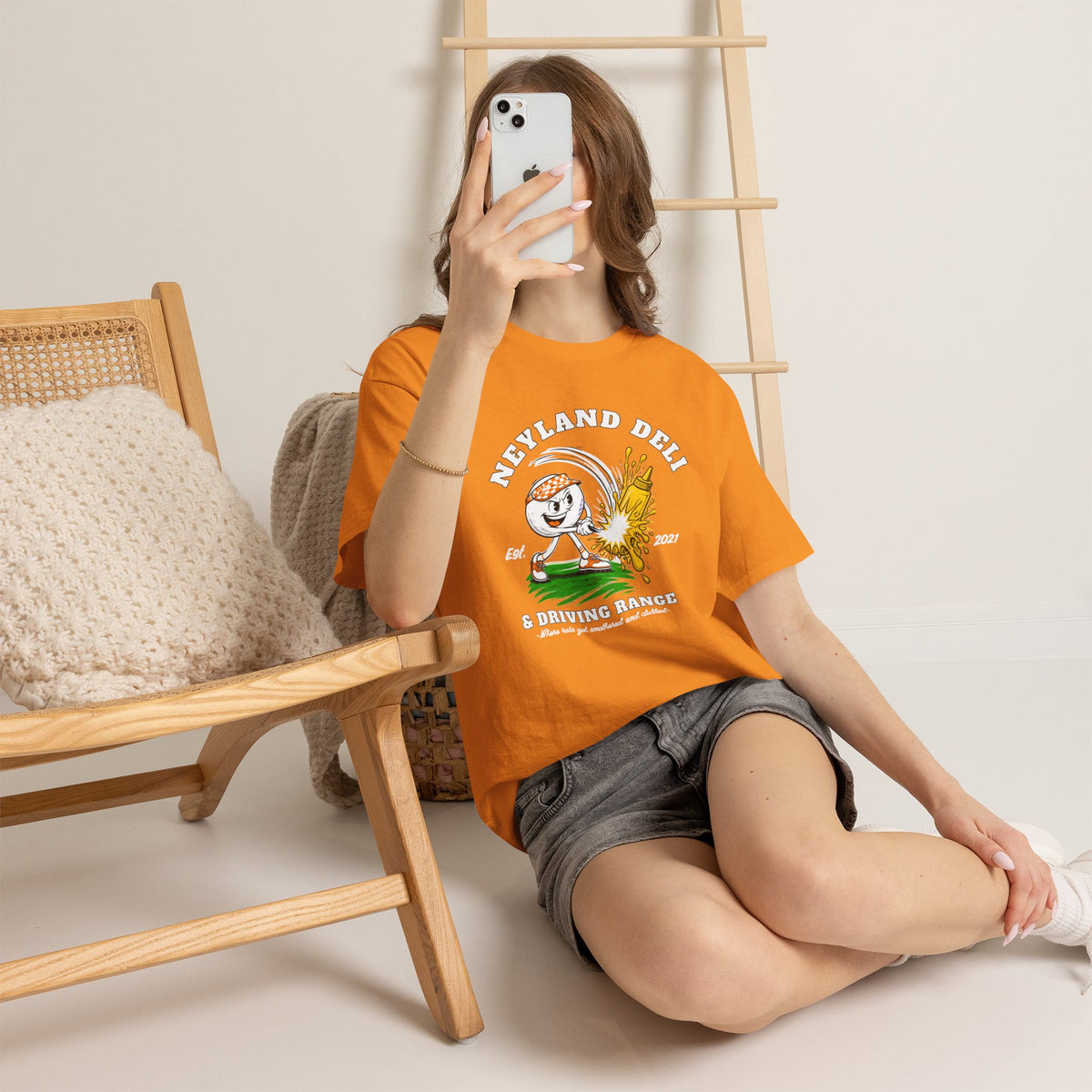 Neyland Deli and Driving Range Tee — Retro Golf Mascot Graphic Shirt