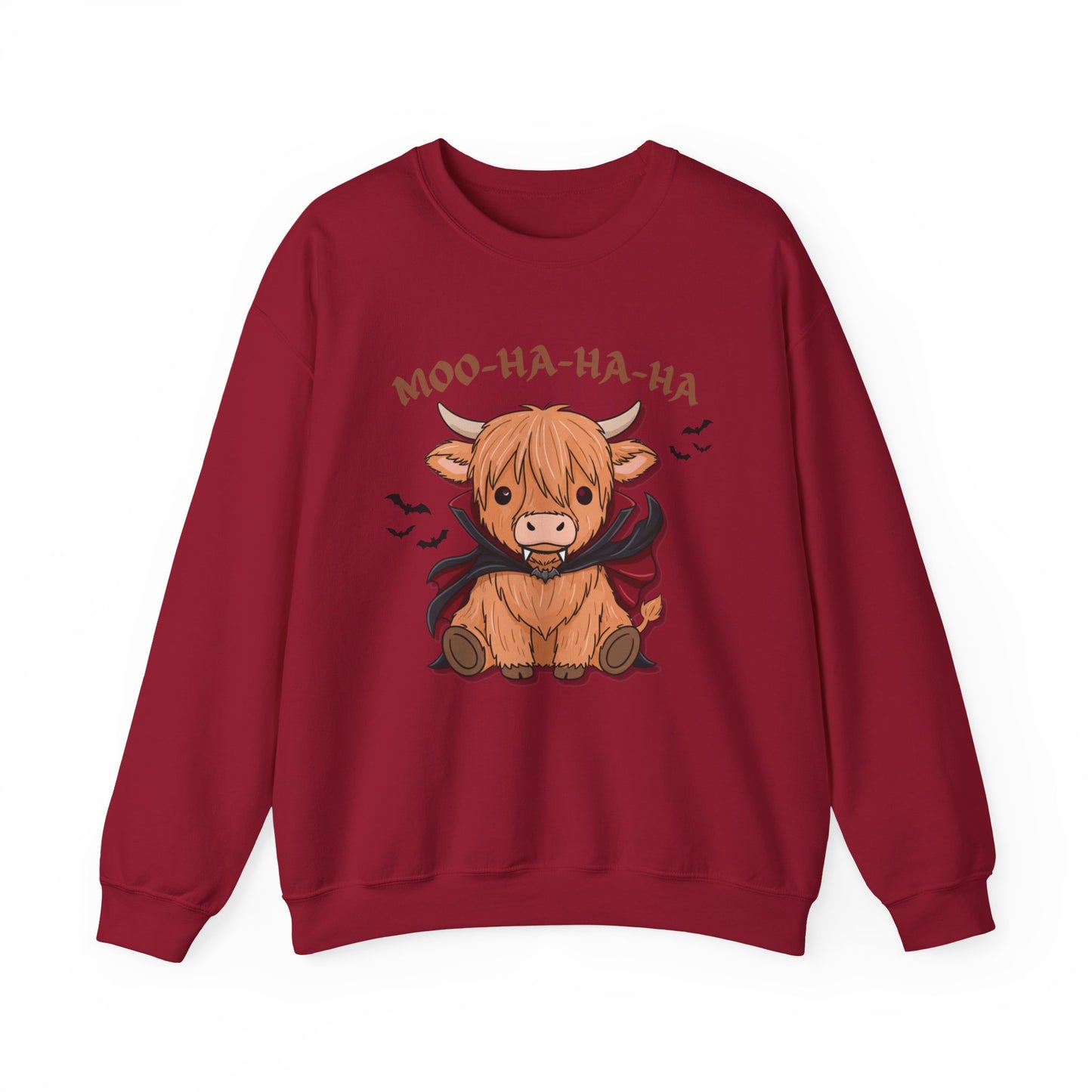 Cow Vampire Sweatshirt - "Moo-Ha-Ha-Ha" Cute Halloween Crewneck