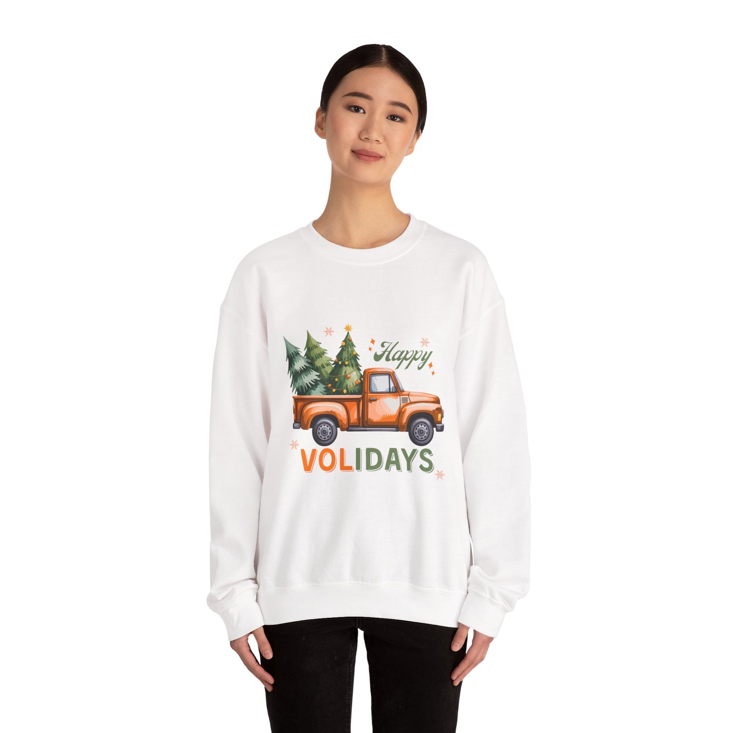 "Happy Volidays" Christmas Tree Pickup Crewneck