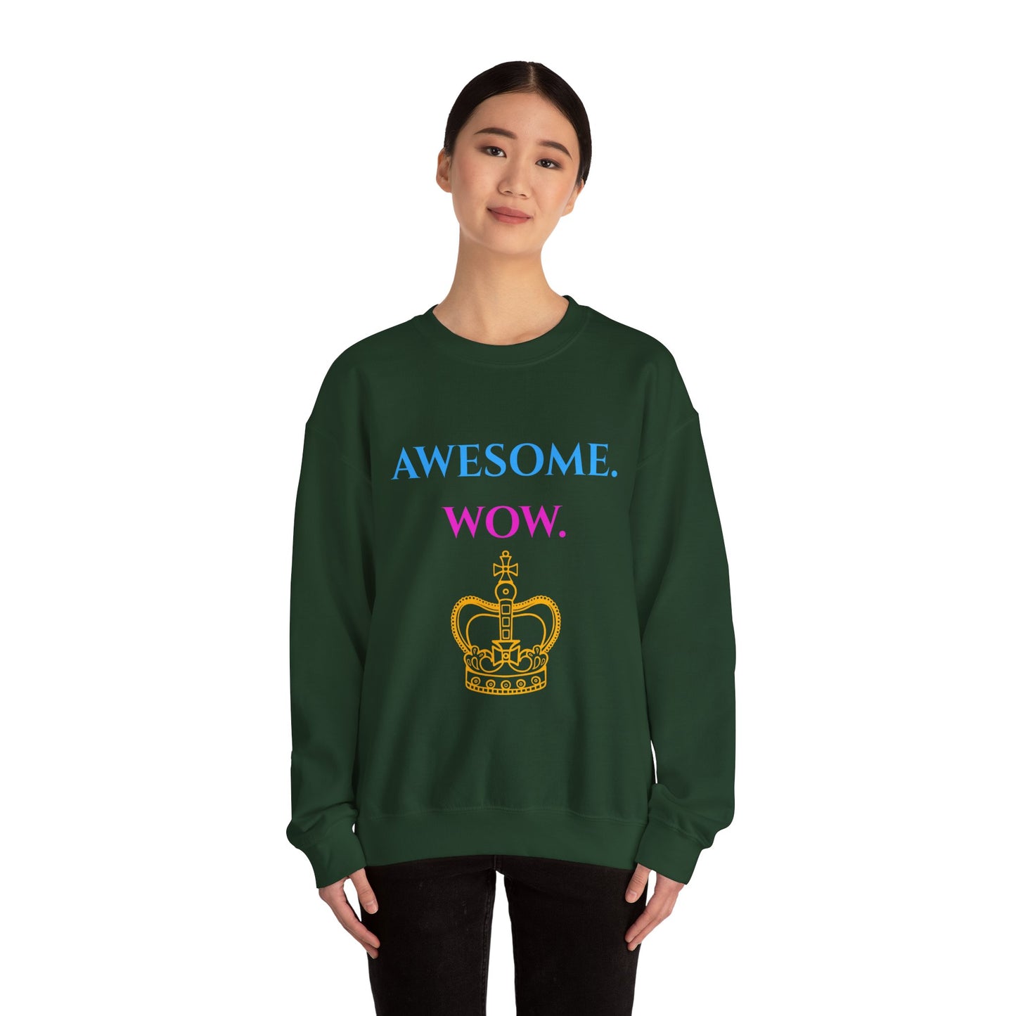 Hamilton-Inspired "Awesome. Wow." Crewneck Sweatshirt — Broadway Lyrics & Doodle Design