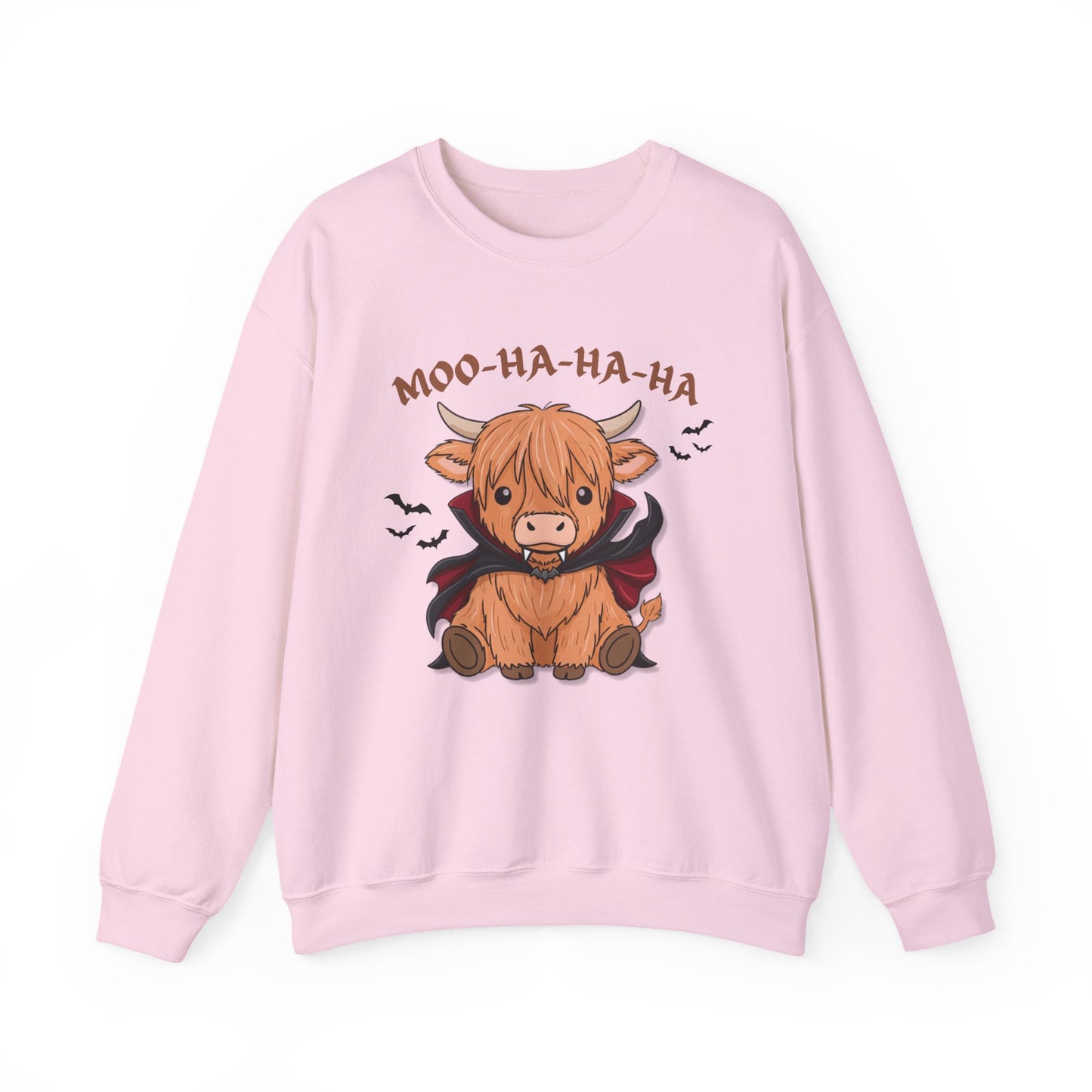 Cow Vampire Sweatshirt - "Moo-Ha-Ha-Ha" Cute Halloween Crewneck
