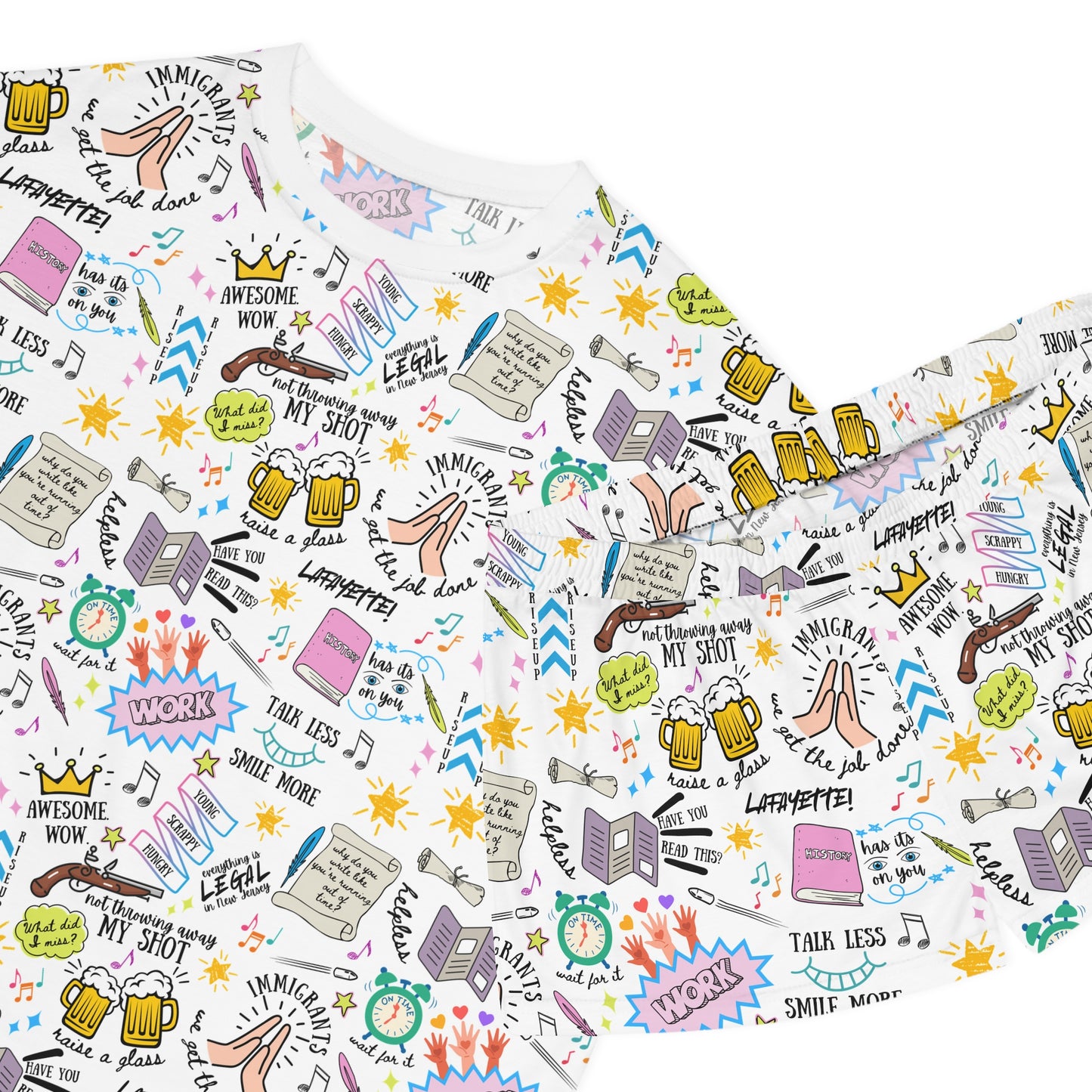 Hamilton-Inspired Women's Short Pajama Set — Doodle Sleepwear