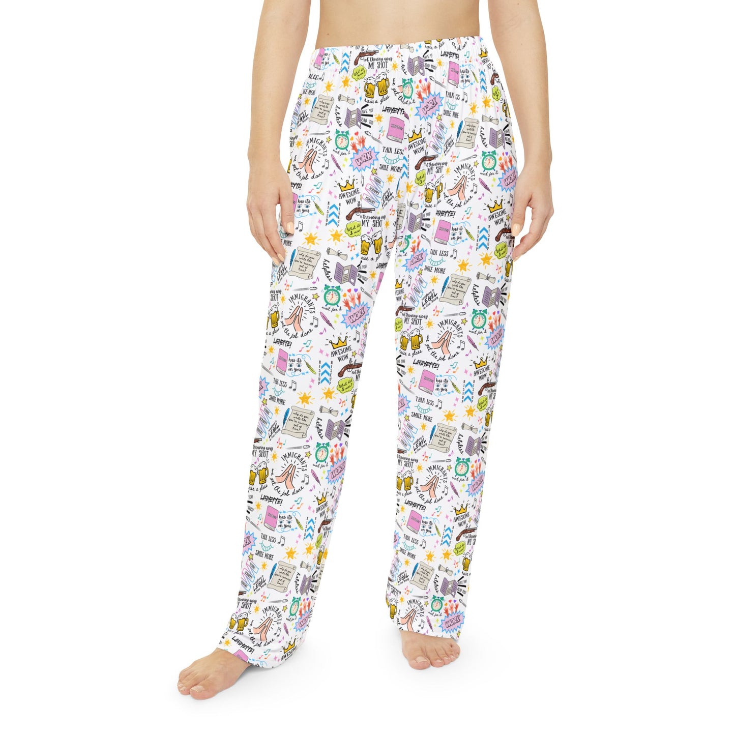 Hamilton-Inspired Women's Pajama Pants — "Don't Throw Away Your Shot" Musical Theatre Lounge Pants
