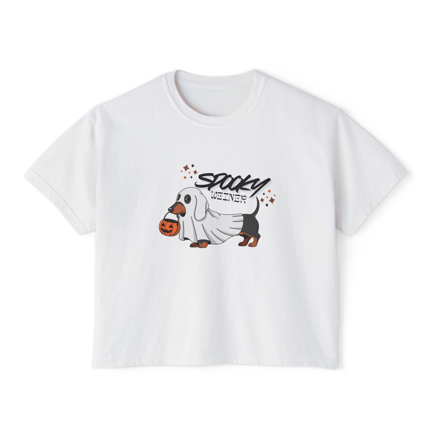 Spooky Weiner Dachshund Halloween Boxy Tee