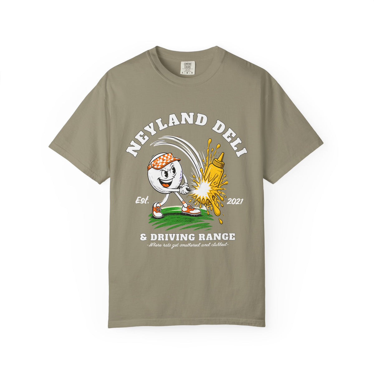 Neyland Deli & Driving Range T-Shirt — Retro Golf Sandwich Shop Tee