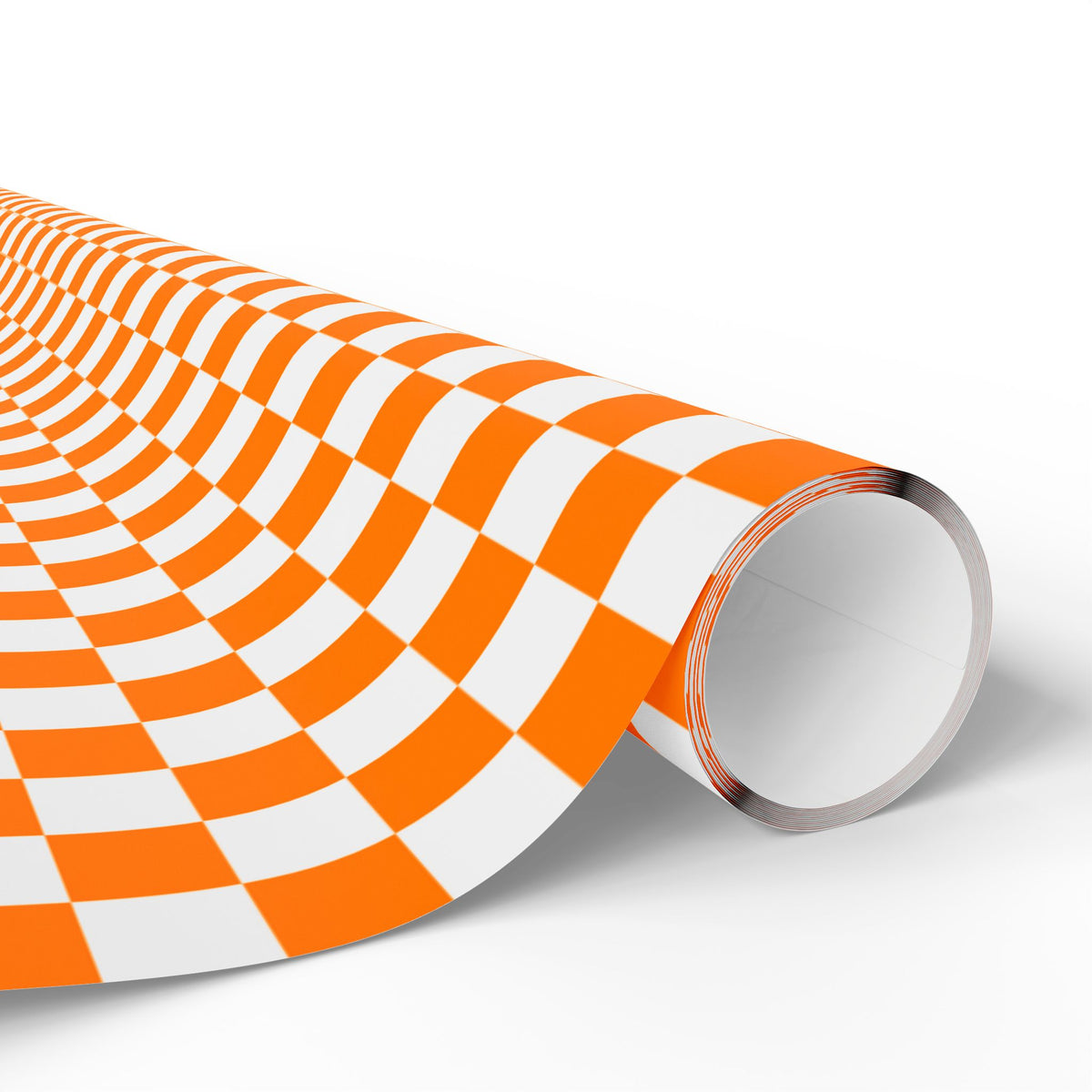 Orange & White Checkerboard Gift Wrap