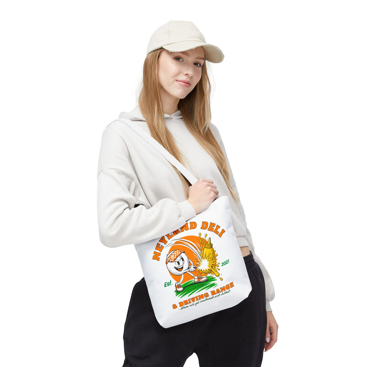 Neyland Deli & Driving Range Tote Bag — funny TN football graphic