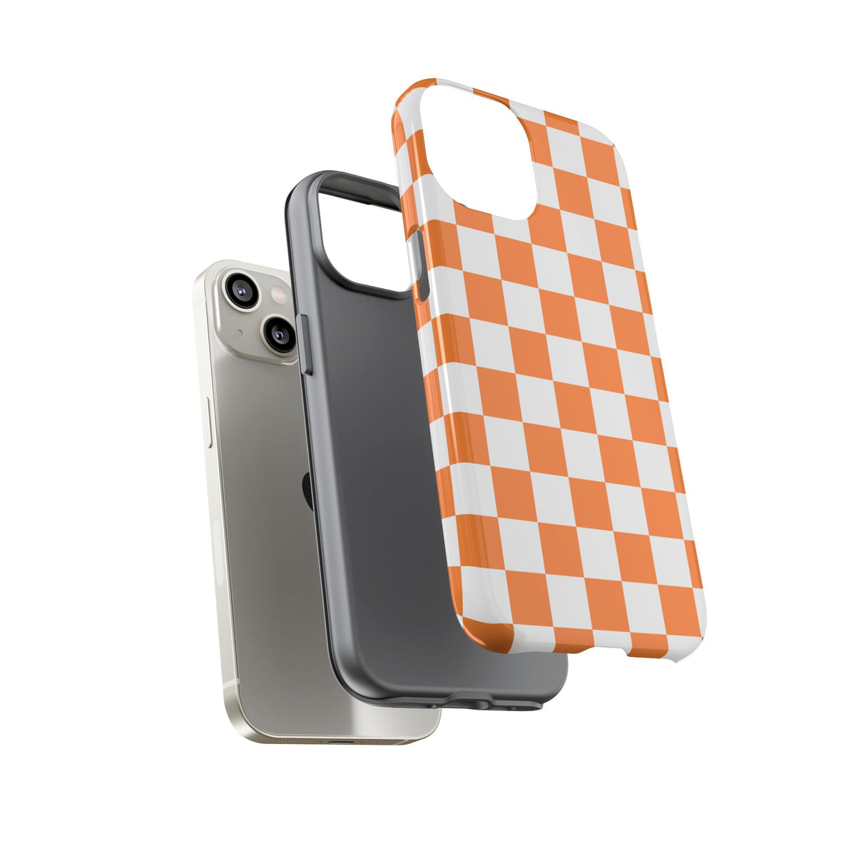 Orange and White Checkerboard Phone Case | Tough Case