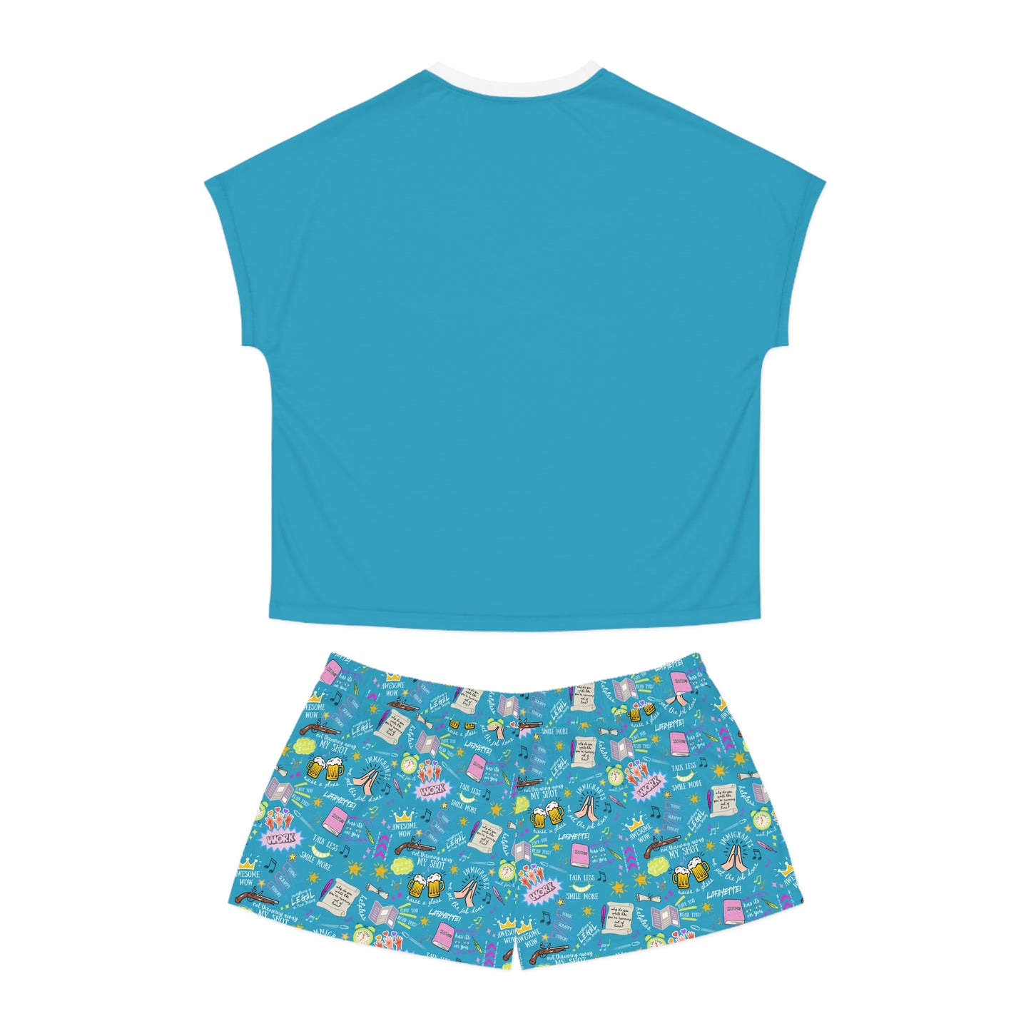 Hamilton-Inspired Turquoise Pajama Set — Women's Broadway Lyrics Sleepwear