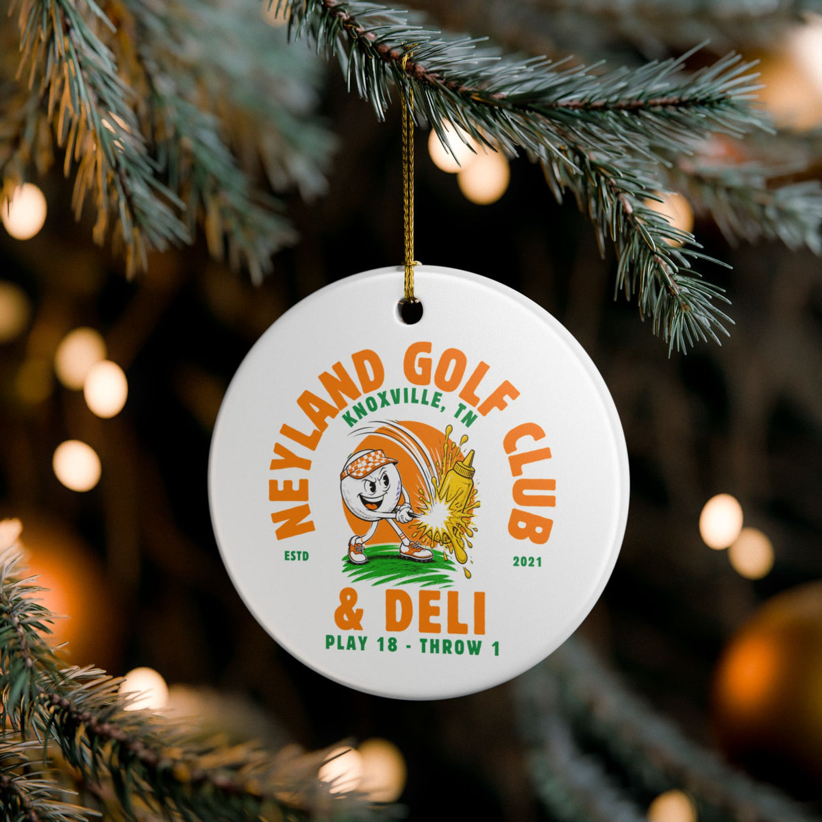 Neyland Golf Club & Deli Ceramic Ornament — Knoxville Lane Hater Holiday Decoration