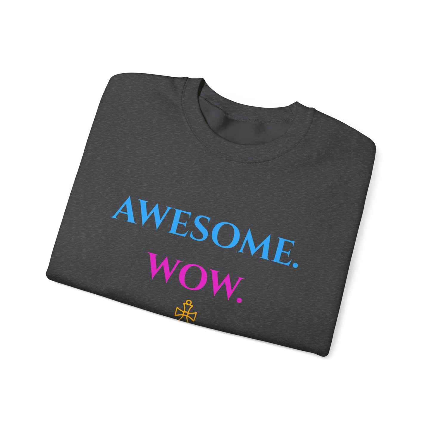Hamilton-Inspired "Awesome. Wow." Crewneck Sweatshirt — Broadway Lyrics & Doodle Design