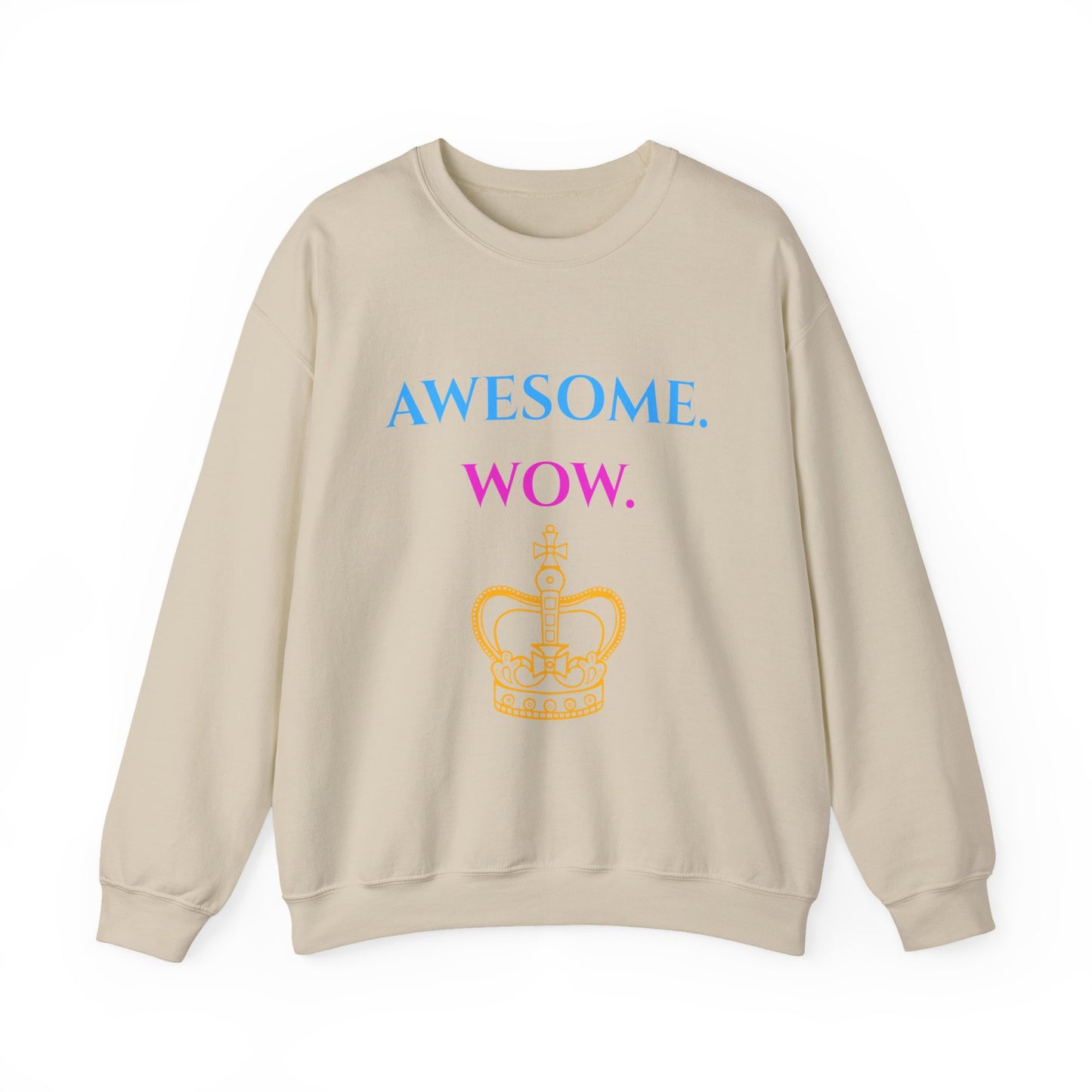 Hamilton-Inspired "Awesome. Wow." Crewneck Sweatshirt — Broadway Lyrics & Doodle Design