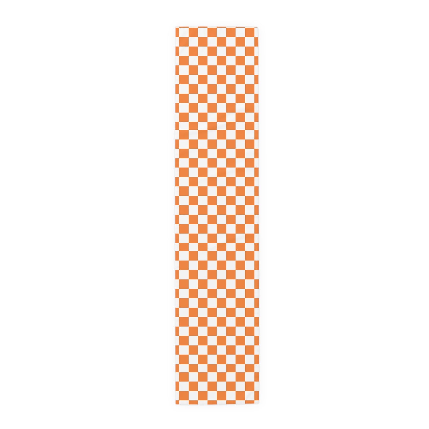 Orange and White Check Table Runner - Perfect for Tennessee Tailgating and Celebrations