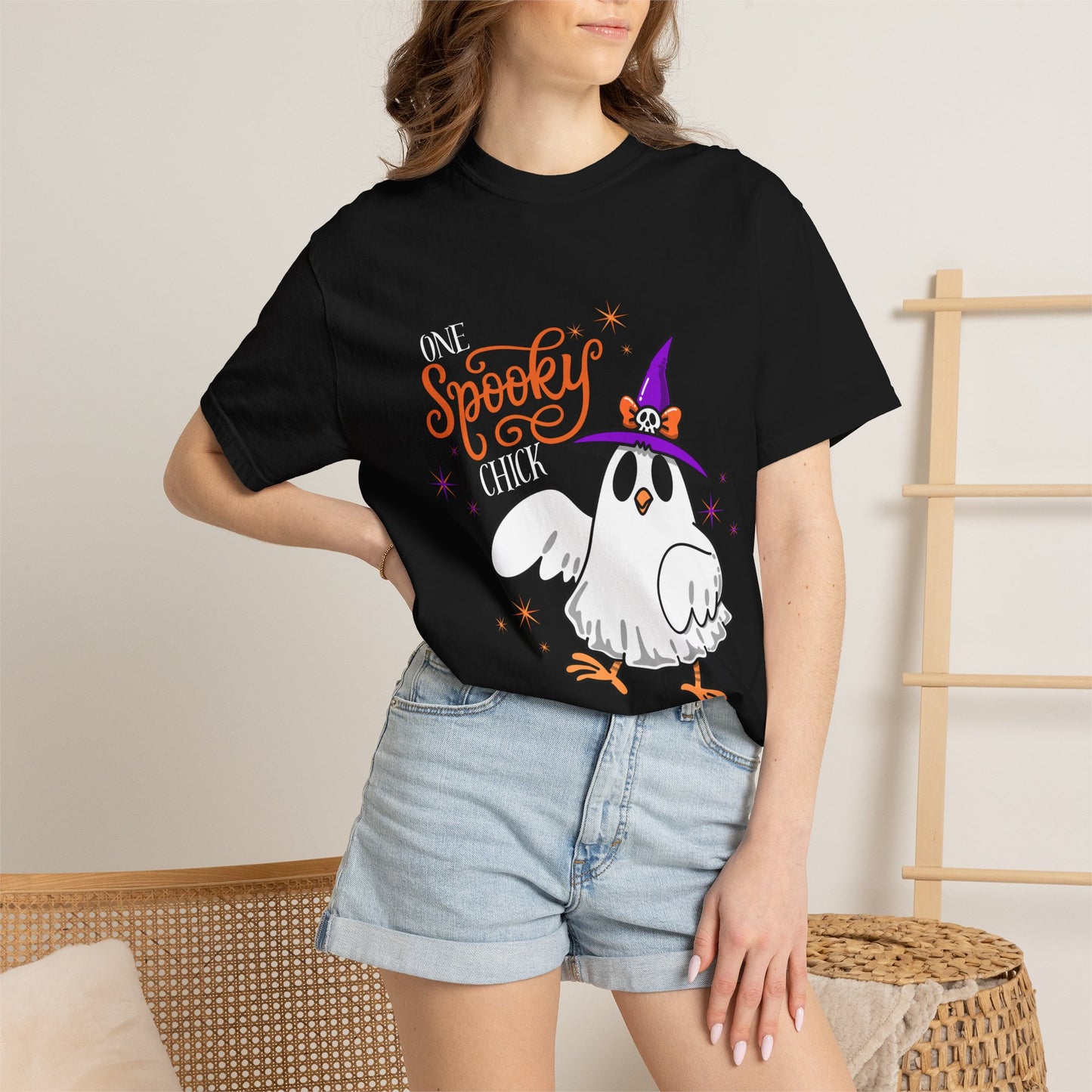 Ghost Chicken T-Shirt — "One Spooky Chick" Halloween Tee