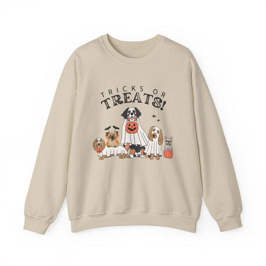 Halloween Dogs Sweatshirt — "Tricks or Treats!" Crewneck