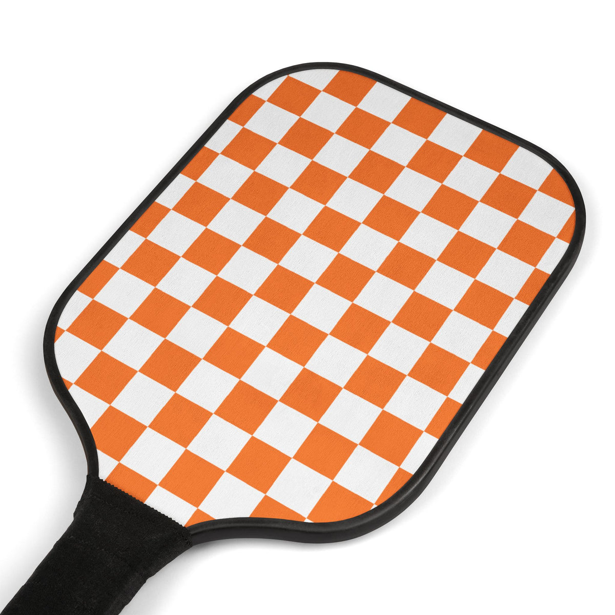 Orange Checkerboard Pickleball Paddle | Retro Check Pattern Paddle