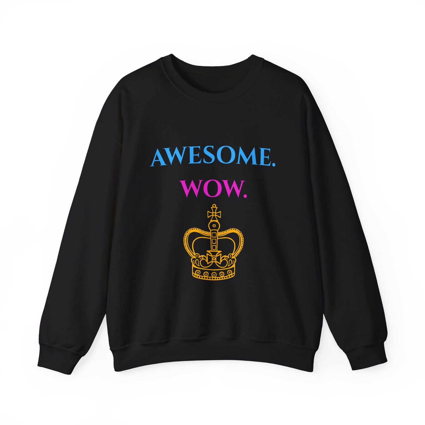 Hamilton-Inspired "Awesome. Wow." Crewneck Sweatshirt — Broadway Lyrics & Doodle Design