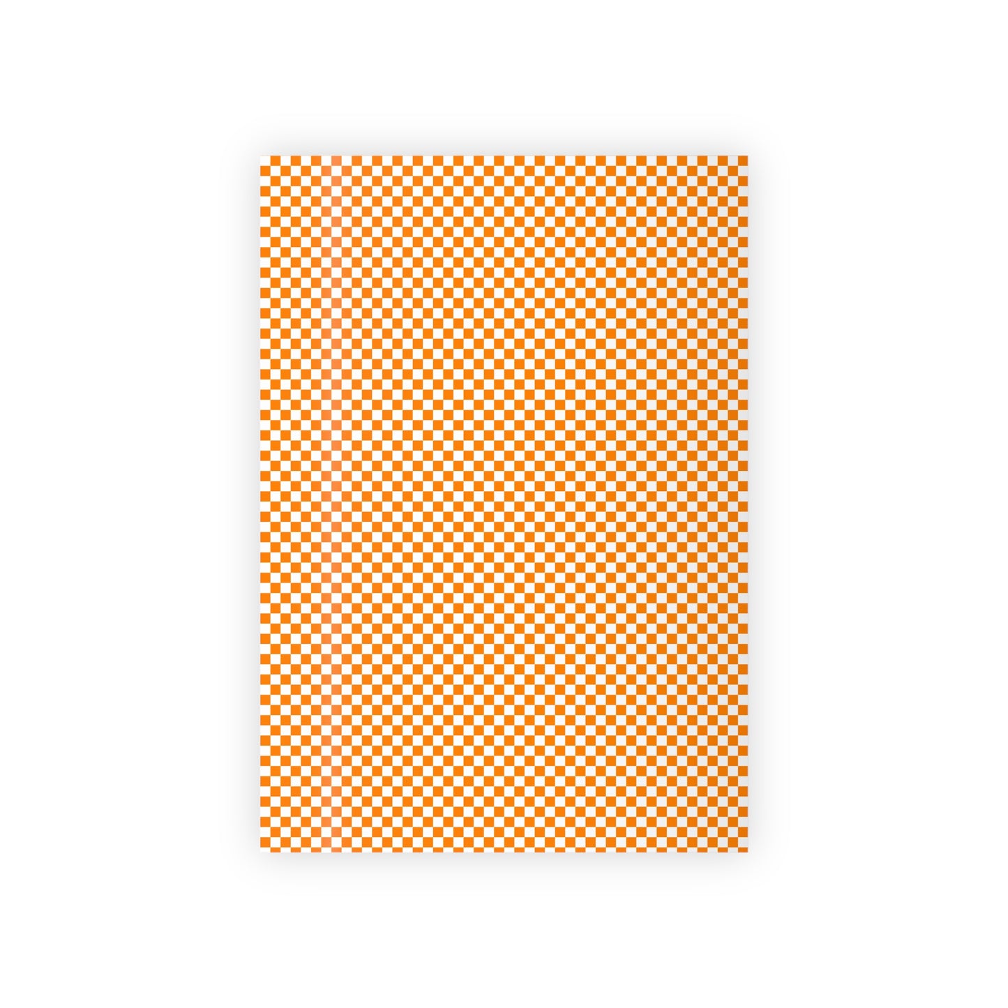 Orange and White Checkerboard Gift Wrapping Paper