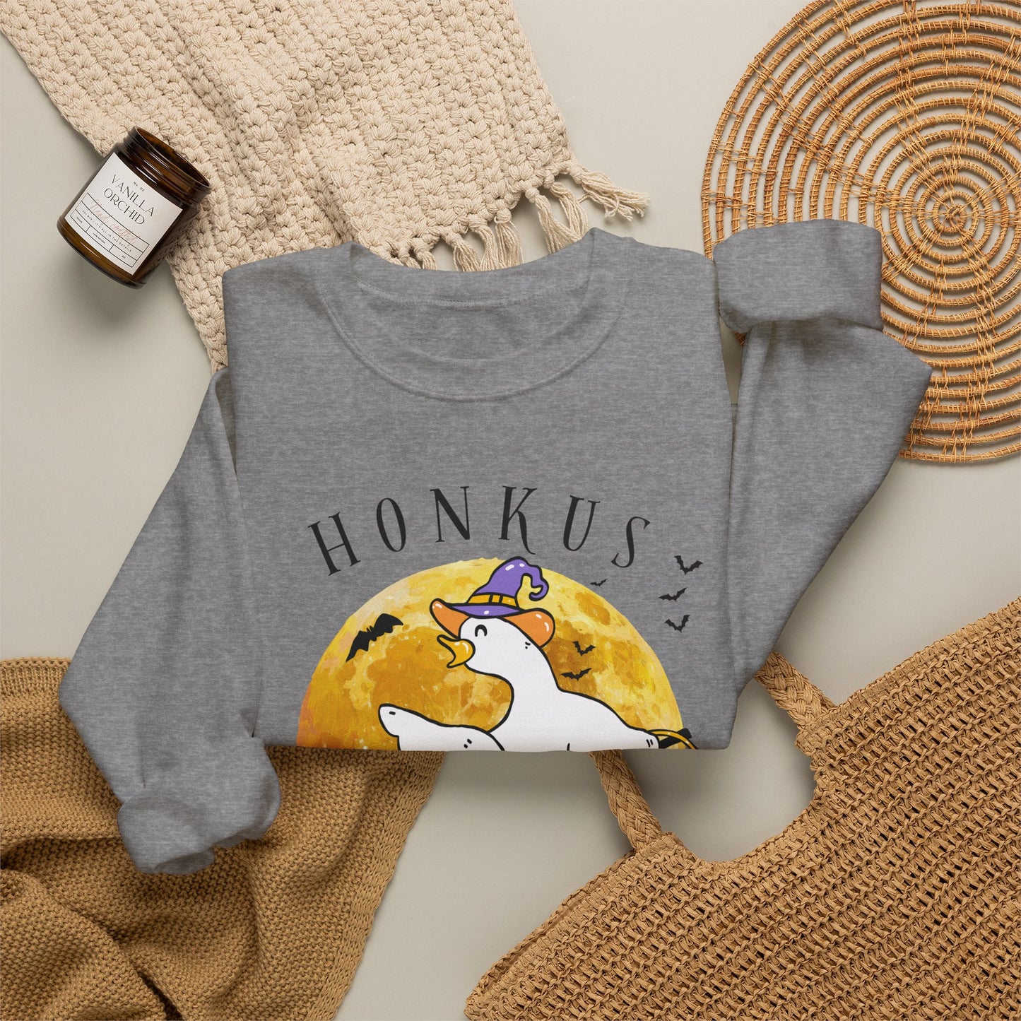 Honkus Ponkus Goose Sweatshirt — Cute Halloween Graphic Crewneck