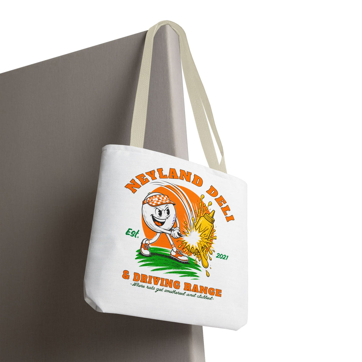 Neyland Deli & Driving Range Tote Bag — funny TN football graphic