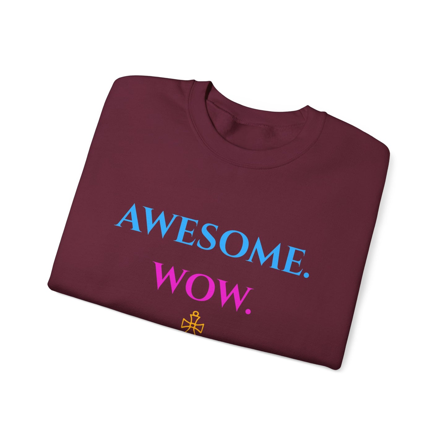 Hamilton-Inspired "Awesome. Wow." Crewneck Sweatshirt — Broadway Lyrics & Doodle Design