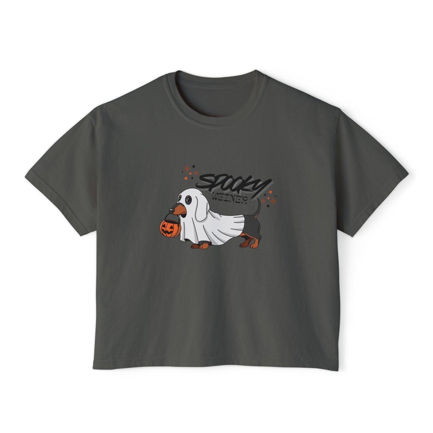 Spooky Weiner Dachshund Halloween Boxy Tee