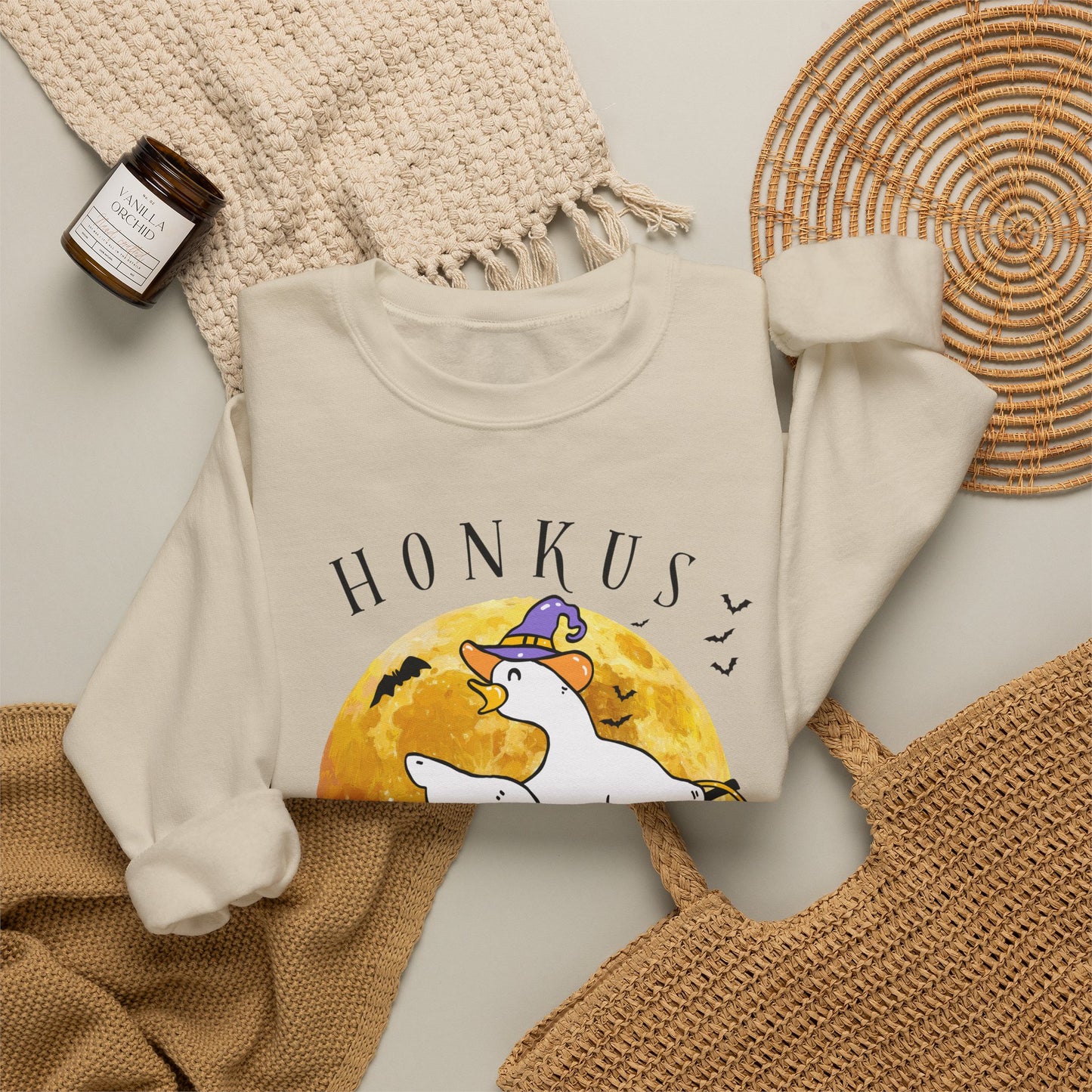 Honkus Ponkus Goose Sweatshirt — Cute Halloween Graphic Crewneck