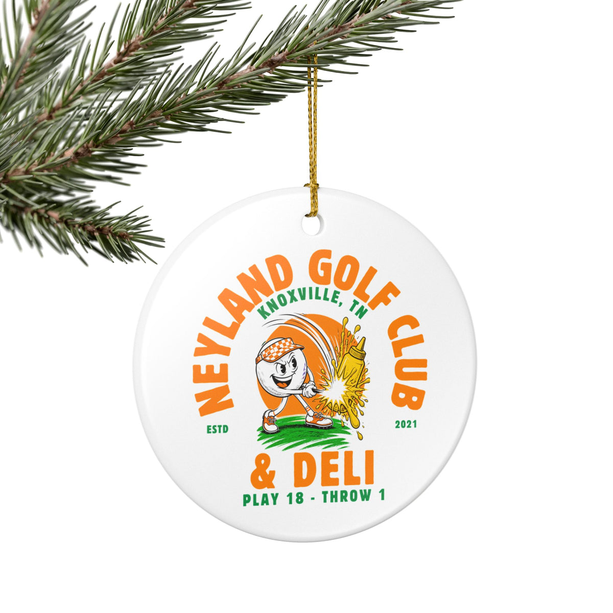 Neyland Golf Club & Deli Ceramic Ornament — Knoxville Lane Hater Holiday Decoration