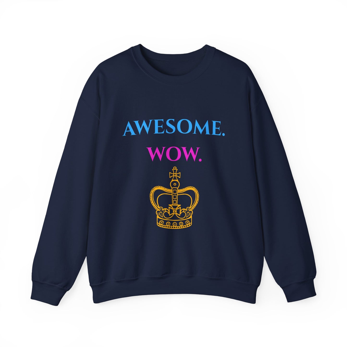 Hamilton-Inspired "Awesome. Wow." Crewneck Sweatshirt — Broadway Lyrics & Doodle Design