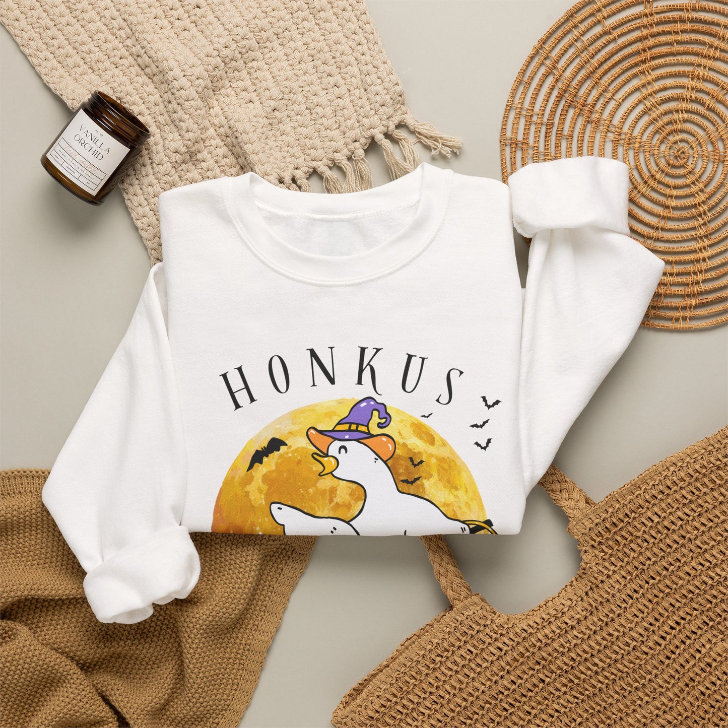 Honkus Ponkus Goose Sweatshirt — Cute Halloween Graphic Crewneck