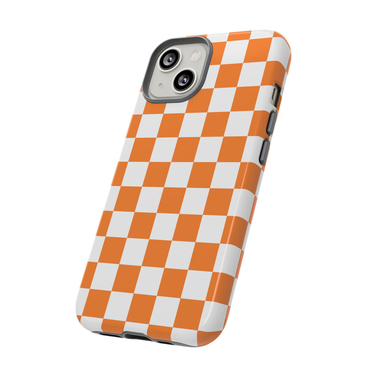 Orange and White Checkerboard Phone Case | Tough Case