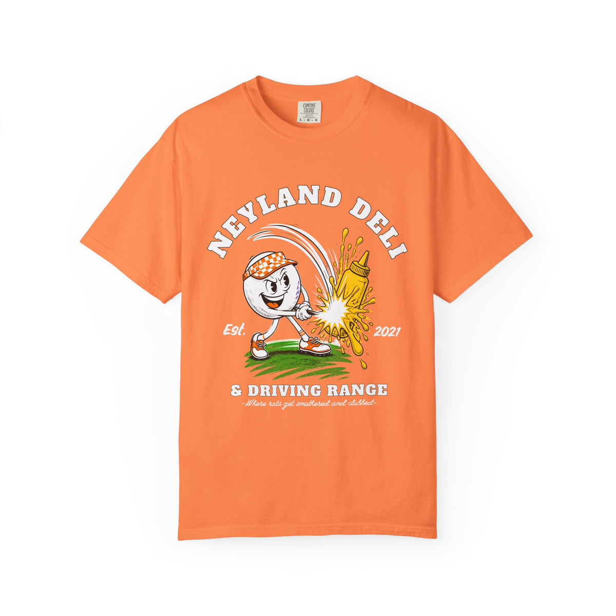 Neyland Deli & Driving Range T-Shirt — Retro Golf Sandwich Shop Tee