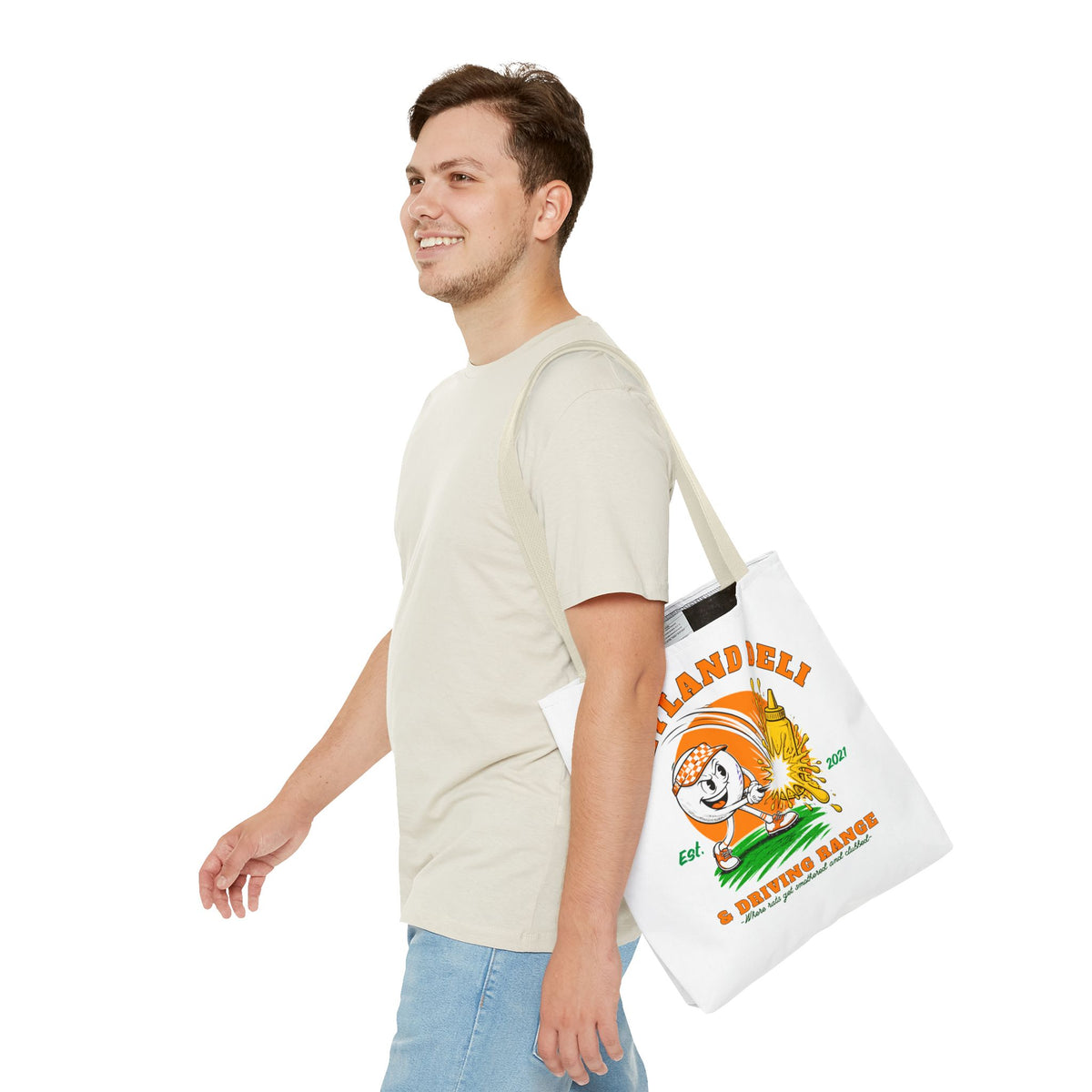 Neyland Deli & Driving Range Tote Bag — funny TN football graphic