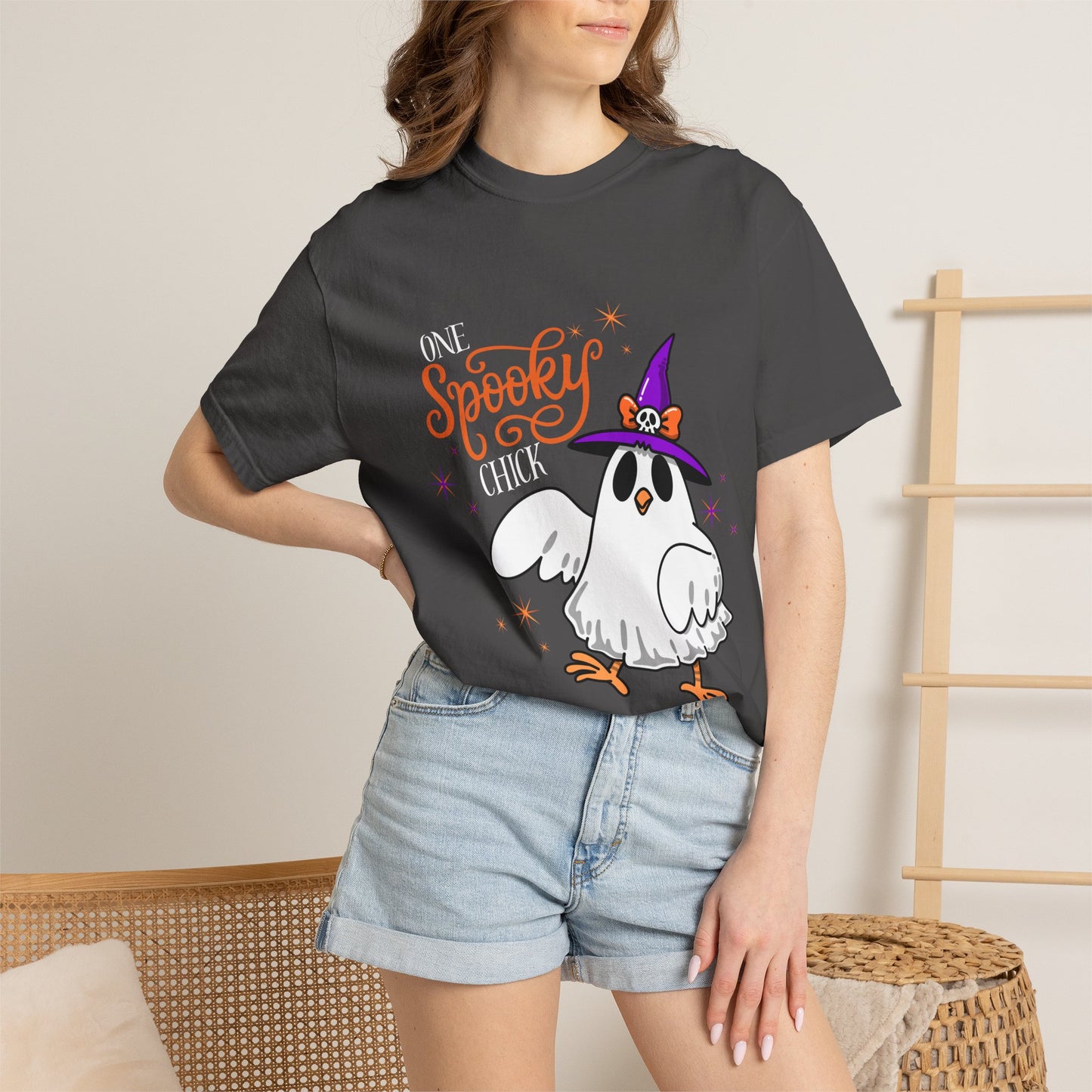 Ghost Chicken T-Shirt — "One Spooky Chick" Halloween Tee
